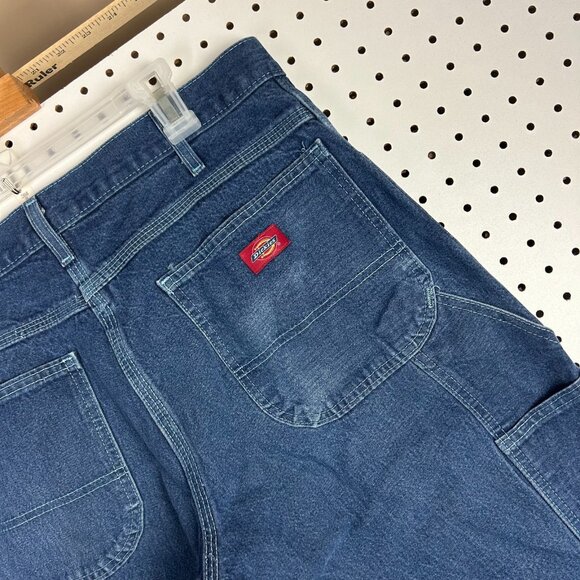Dickies‎ Carpenter Pants Jeans Size 34x32 Work Wear Blue Hammer Y2K 90s Skate - Picture 3 of 8